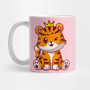 Cute King Cat Sitting Cartoon Mug